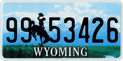 WY license plate 9953426