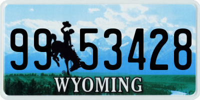 WY license plate 9953428