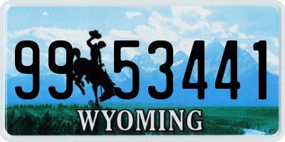 WY license plate 9953441