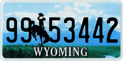 WY license plate 9953442