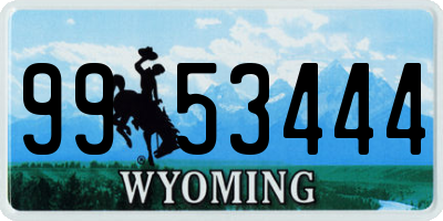 WY license plate 9953444