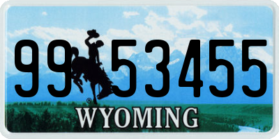 WY license plate 9953455