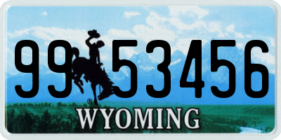 WY license plate 9953456
