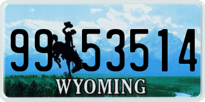 WY license plate 9953514