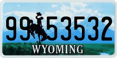 WY license plate 9953532