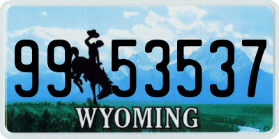 WY license plate 9953537
