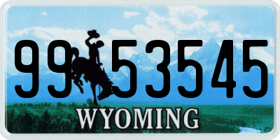 WY license plate 9953545