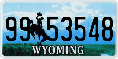 WY license plate 9953548