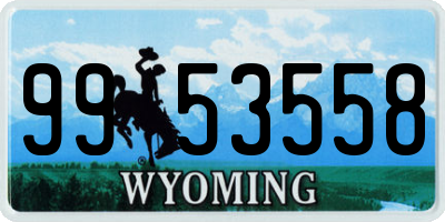 WY license plate 9953558