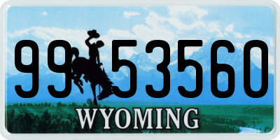 WY license plate 9953560