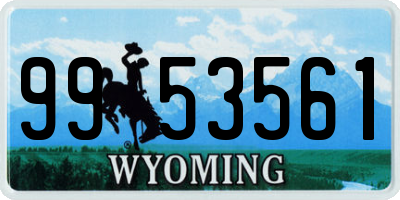 WY license plate 9953561