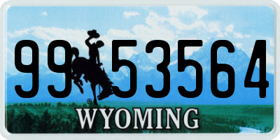 WY license plate 9953564