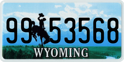 WY license plate 9953568