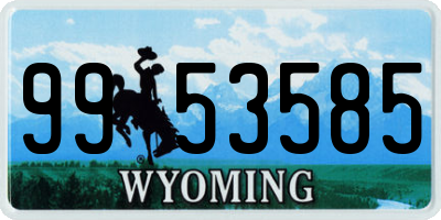 WY license plate 9953585