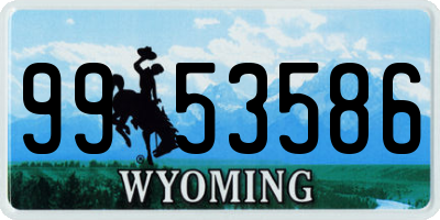 WY license plate 9953586
