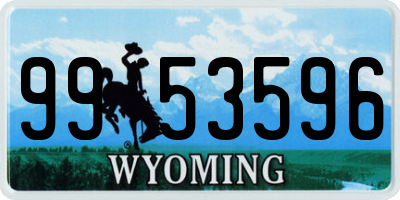 WY license plate 9953596