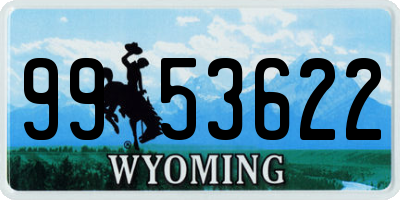 WY license plate 9953622