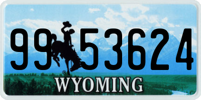 WY license plate 9953624