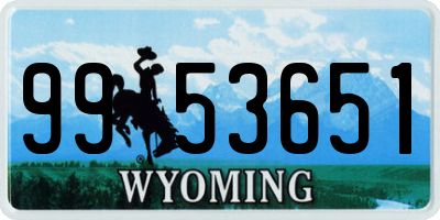 WY license plate 9953651
