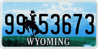 WY license plate 9953673