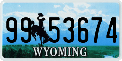 WY license plate 9953674