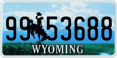 WY license plate 9953688