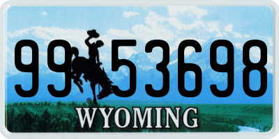 WY license plate 9953698