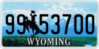 WY license plate 9953700