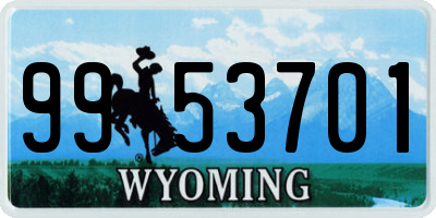 WY license plate 9953701