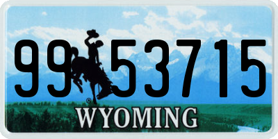 WY license plate 9953715