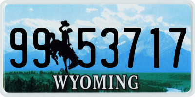 WY license plate 9953717