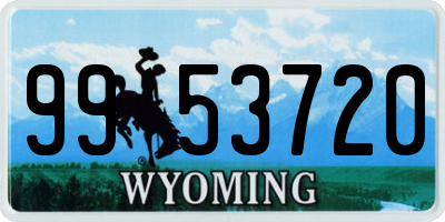WY license plate 9953720