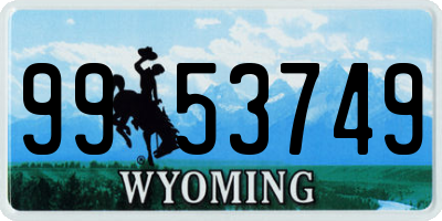 WY license plate 9953749