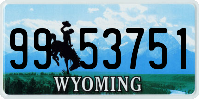 WY license plate 9953751