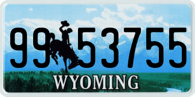 WY license plate 9953755