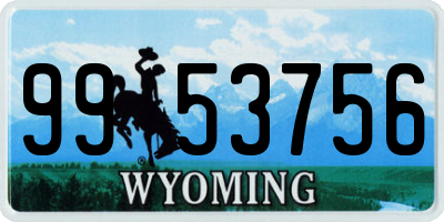 WY license plate 9953756
