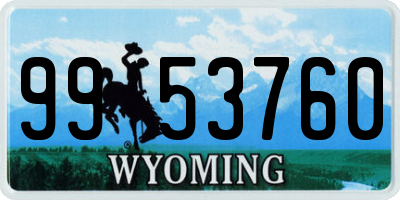 WY license plate 9953760
