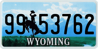 WY license plate 9953762