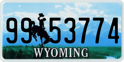 WY license plate 9953774