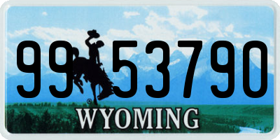 WY license plate 9953790