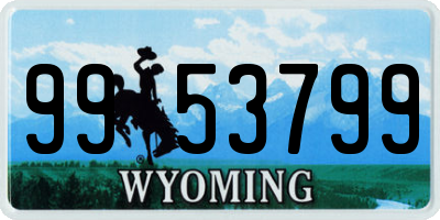 WY license plate 9953799