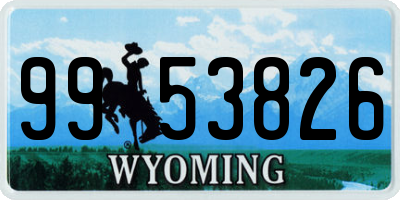 WY license plate 9953826