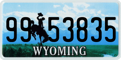 WY license plate 9953835