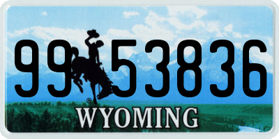 WY license plate 9953836
