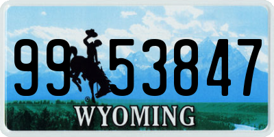 WY license plate 9953847