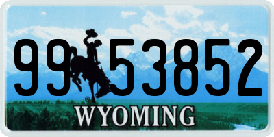 WY license plate 9953852