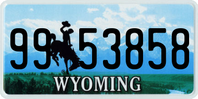 WY license plate 9953858