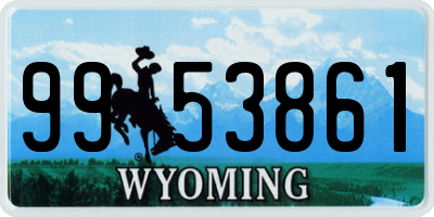 WY license plate 9953861