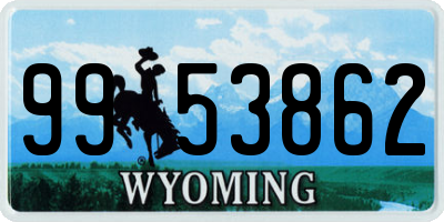 WY license plate 9953862