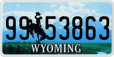 WY license plate 9953863